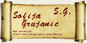 Sofija Grujanić vizit kartica